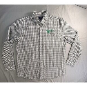 Cutter & Buck‎ North Texas Mean Green Plaid Long Sleeve Shirt Men's Large NCAA